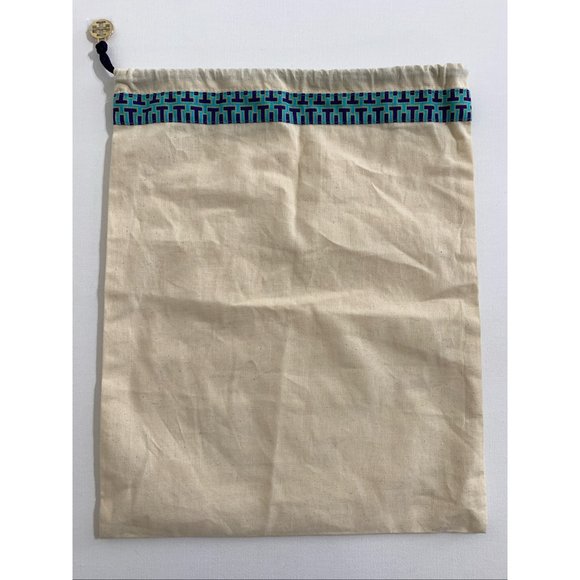 Tory Burch Dust Bag Only for Small Handbag Cotton Blue Pattern Patched 15 x 12 - Picture 7 of 10